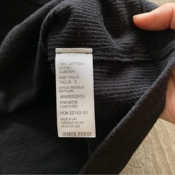 James Purse Black Long Sleeve Scoop Neck Midi Dress. Sz 3/ Large - Picture 6 of 9